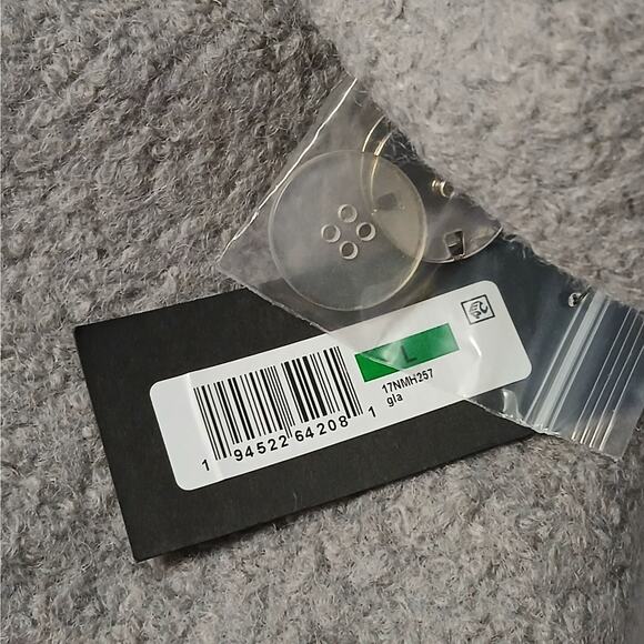 Kenneth Cole Wool Blend Wrap Coat Women Large Gray Shawl Collar Winter Cozy Chic - Picture 11 of 15